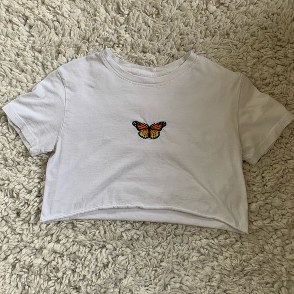 Brandy Melville Butterfly Cropped Top - Picture 2 of 5